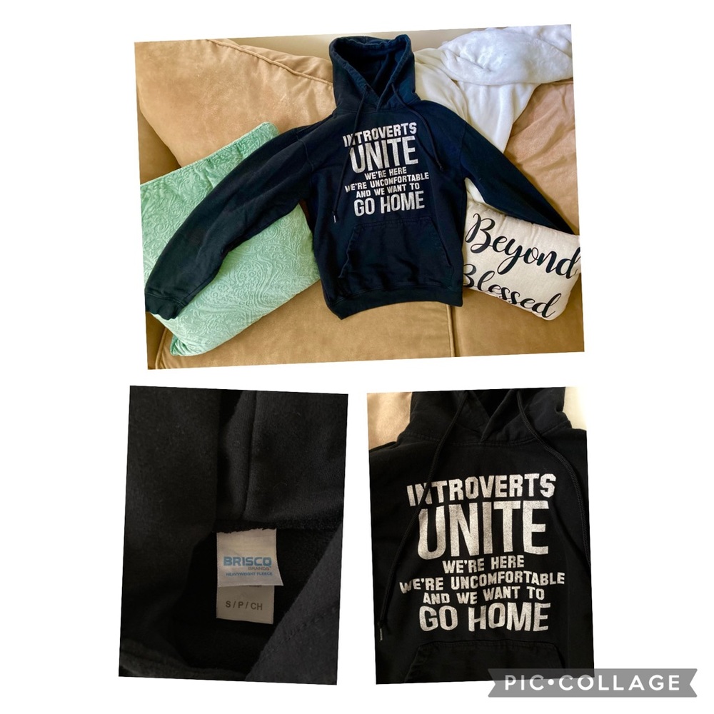Size Small hoodie. Funny introvert quote